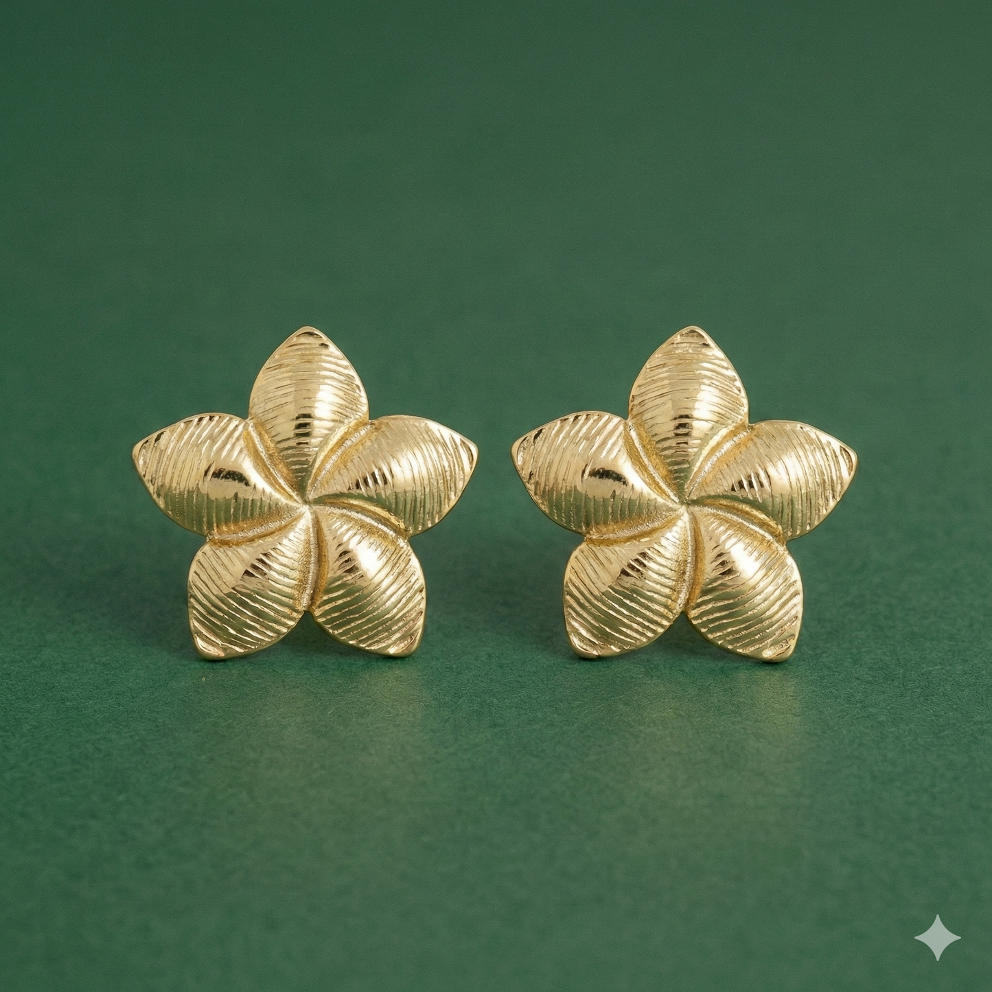 Flower Line Pattern Stud Earrings
